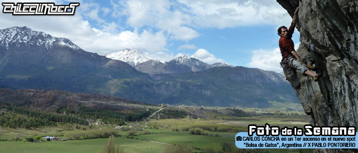 foto de a semana - Carlos Concha - Primera Ascensión de Gata Flora 7c+ - Pablo Pontoriero