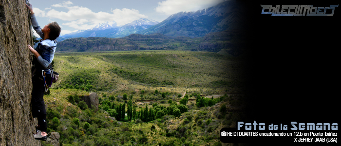 foto de a semana - Jefrey Jaab - Heidi Duarte escalando en Puerto Ibanez