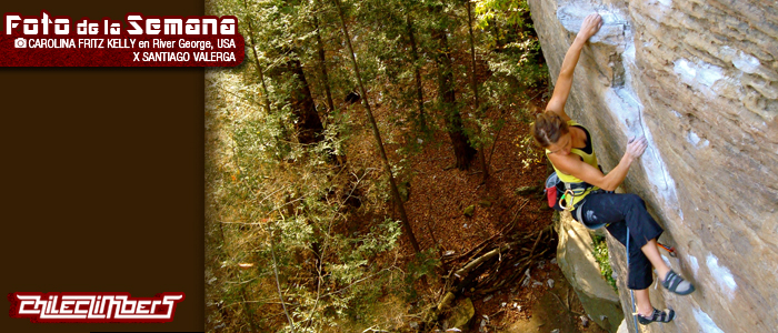 foto de a semana - Carolina Fritz Kelly escalando en River George- por Santiago Valerga
